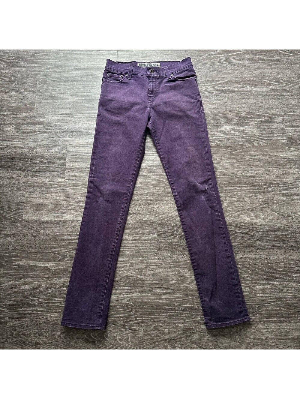 Levi’s 510 Super Skinny Jeans Women’s 30x32 Dark Purple Mid Rise Distressed